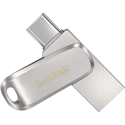 256GB USB+USB-C mälupulk Sandisk Ultra Dual Luxe - Hõbe