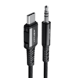Cable: 1.2m, USB-C - Audio-jack, AUX, 3.5mm: Acefast C1-08 - Black