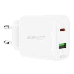 Зарядка 1xUSB + 1xUSB-C, до 20W, QuickCharge: Acefast A25 - Белый