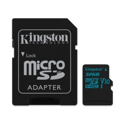 32GB microSDHC memory card Kingston Canvas Go, up to W45mb/s R90mb/s
