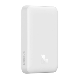 10000mAh Power bank, up to 20W, QuickCharge, wireless QI charger up to 15W, Magsafe hoidik: Baseus Magnetic Mini - White