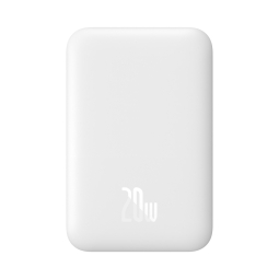6000mAh Power bank, up to 20W, QuickCharge, wireless QI charger up to 15W, Magsafe hoidik: Baseus Magnetic Mini - White
