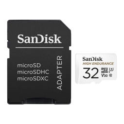 32GB microSDHC mälukaart Sandisk High Endurance, kuni W40mb/s R100mb/s