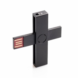 ID Card reader: USB male - ID card, Smart card: PlussID - Black