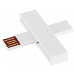 ID Card reader: USB male - ID card, Smart card: PlussID - White