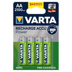 AA аккумуляторные батарейки, 4x - Varta 2100mAh, HR6 NiMH 1.2V