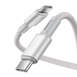 1m, USB-C - USB-C cable, up to 100W: Baseus High Density - White