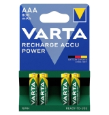 AAA аккумуляторные батарейки, 4x - Varta 800mAh, HR03 NiMH 1.2V