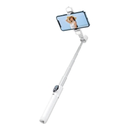 Selfie pulk, stick kuni 107cm, LED, Bluetooth, 198g: Mcdodo SS1770 - Valge