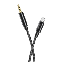 Cable: 1m, USB-C - Audio-jack, AUX, 3.5mm: Xo R211B - Black