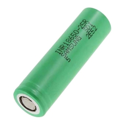 18650 Lithium Rechargeable Battery, 1x - Samsung 2500mAh, pulse current up to 20A, INR18650-25R, no protection