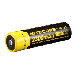 18650 Lithium Rechargeable Battery, 1x - Nitecore 2300mAh NL1823, with protection