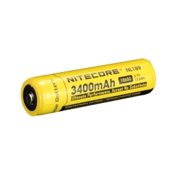 18650 Lithium Rechargeable Battery, 1x - Nitecore 3400mAh NL1834, with protection