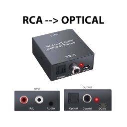 Adapter: 2xRCA, Input, female - Toslink, SPDIF, optical, Output, female, converter, CHECK SIGNAL DIRECTION !