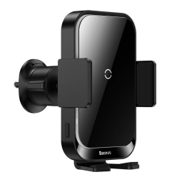 Wireless charger QI 15W, air vent car holder: Baseus Halo - Black