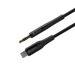 Cable: 1m, Lightning - Audio-jack, AUX, 3.5mm: Devia Ipure - Black
