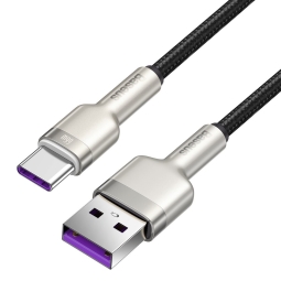 0.25m, USB-C - USB kaabel, juhe, kuni 66W: Baseus Cafule Metal - Must