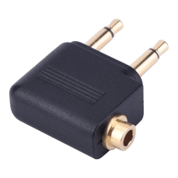 Adapter: Audio-jack, AUX, 3.5mm, female - 2x 2pin Audio-jack, AIRLINE, male