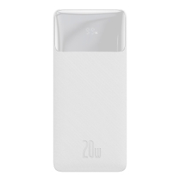 10000mAh Power bank, up to 20W, QuickCharge: Baseus Bipow - White