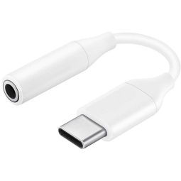 Adapter: USB-C, male, DAC - Audio-jack, AUX, 3.5mm, female: Samsung UC10 - Valge