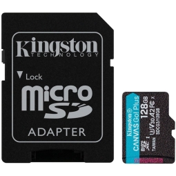 128GB microSDXC карта памяти Kingston Canvas Go!, до W90/R170 MB/s
