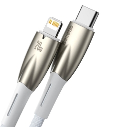 1m, Lightning - USB-C kaabel, juhe, kuni 20W: Baseus Glimmer - Valge