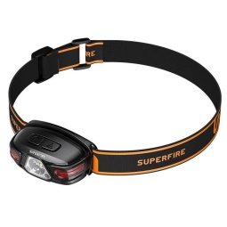 Headlamp Superfire HL63, 250lm, USB-C - Black