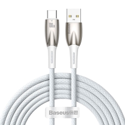2m, USB-C - USB cable, up to 100W: Baseus Glimmer - White