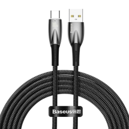 2m, USB-C - USB кабель, до 100W: Baseus Glimmer - Чёрный