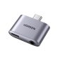 Adapter: USB-C, male, DAC - USB-C + Audio-jack, AUX, 3.5mm, female: Ugreen CM231 -  Dark Gray