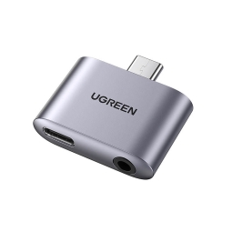 Адаптер: USB-C, папа, DAC - USB-C + Audio-jack, AUX, 3.5mm, мама: Ugreen CM231 - Тёмно-серый