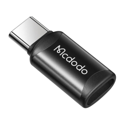 USB-C, male - Micro USB, female, OTG adapter, üleminek: Mcdodo 997 - Чёрный