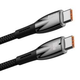 2m, USB-C - USB-C кабель, до 100W: Baseus Glimmer - Чёрный