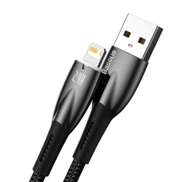 2m, Lightning - USB кабель: Baseus Glimmer - Чёрный