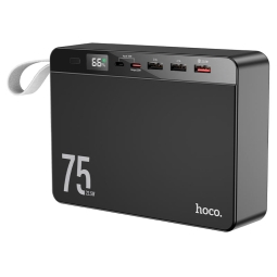 75000mAh Power bank 20W, Hoco J94 - 1xUSB-C, 3xUSB, QuickCharge up to 12V-1.67A - Black