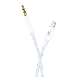 Cable: 1m, Lightning - Audio-jack, AUX, 3.5mm: Xo R211A - White-Light Blue