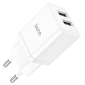 Charger 2xUSB, up to 10W, 5V 2.1A: Hoco N25 - White