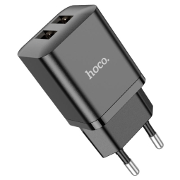 Charger 2xUSB, up to 10W, 5V 2.1A: Hoco N25 - Black