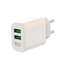 Charger 2xUSB up to 2.4A: XO L85C - White