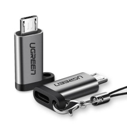 USB-C, female - Micro USB, male, adapter: Ugreen US282 -  Dark Gray