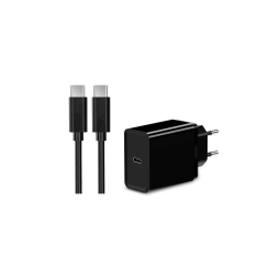 Laadija USB-C: Juhe 1m + Adapter 1xUSB-C, kuni 25W QuickCharge