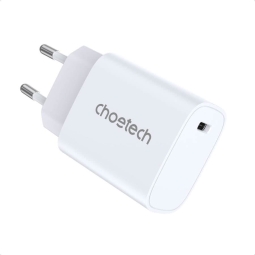 Charger 1xUSB-C, up to 20W, QuickCharge up to 12V 1.67A: Choetech Q5004 - White