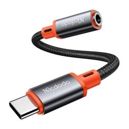 Adapter: USB-C, male, DAC - Audio-jack, AUX, 3.5mm, female: Mcdodo 756 - Black