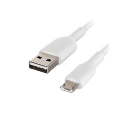 Juhe, kaabel: 0.25m, Micro USB - USB 2.0 - Valge