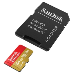 64GB microSDXC memory card Sandisk Extreme Plus, up to W80/R170 MB/s