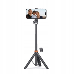 Selfie stick, tripod, up to 149cm, Bluetooth, 410g: Tech L03S - Black
