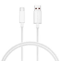 1m, USB-C - USB cable, up to 40W (5V 8A, Huawei): Huawei SuperCharge 8A - White