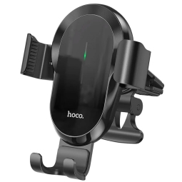 Wireless charger QI 15W, air vent car holder: Hoco CA105 - Black