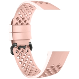 Ремешок для часов Fitbit Charge 3, Charge 4: Deчерез Deluxe Sport Mesh - Светло-розовый - L