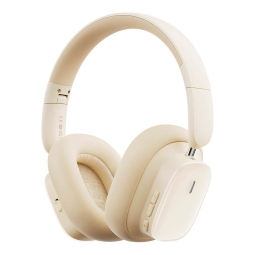 Wireless Headphones, Bluetooth 5.3, Hybrid ANC, LHDC, up to 100 hours, Baseus Bowie H1i - White-Cream